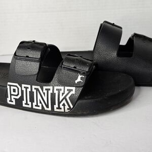 PINK Victoria's Secret Black Flats  Size 7.5